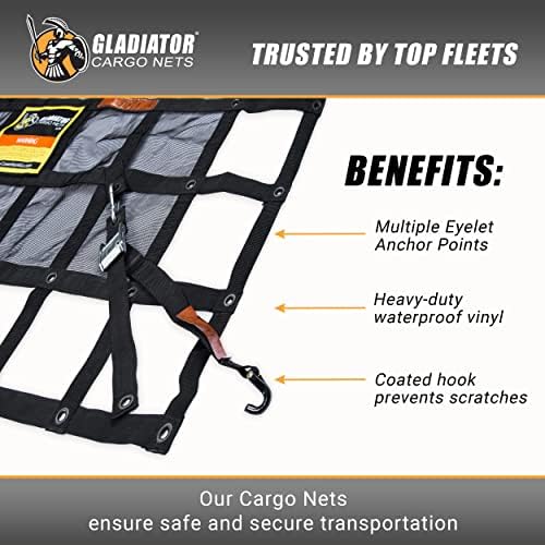 Rede de carga de Gladiator - rede de carga de caminhão pesado - dupla extra grande 10,5 'x 18,5' ft.