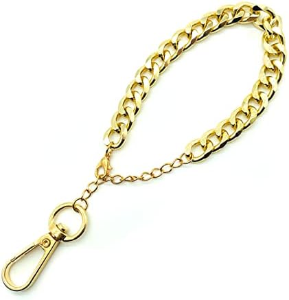 Sulnyard de punho para chaves, chaveiro de chaveiro curto de pulseira de ouro curto para mulheres chaveiro de pulso