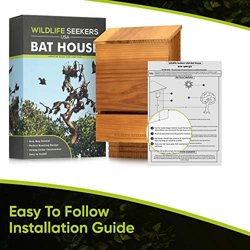Buscadores de vida selvagem EUA - Premium Cedar Wood Bat House - Caixa de morcego de câmara dupla