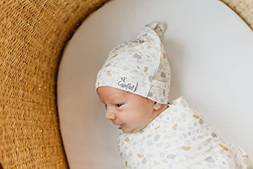 Baby Feanie Hat Top Knot Estressado Colt de Pérola de Copper