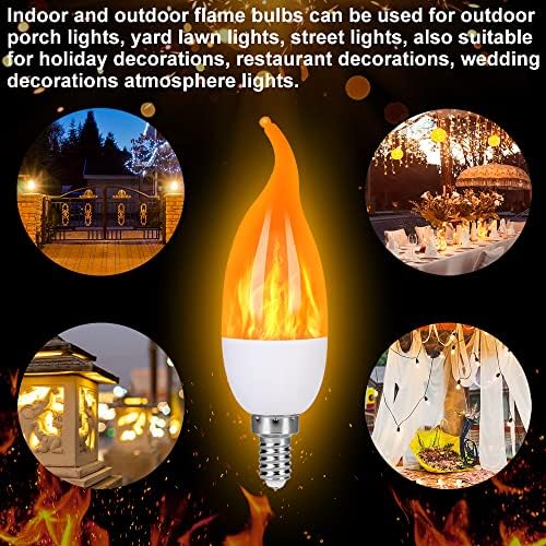 Lâmpadas de chamas Myogrip ao ar livre, 3 modos Flame LED Bulbos de lâmpadas, lâmpadas de candelabra,