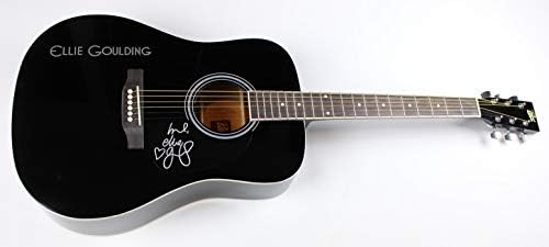 Ellie Goulding Burn Halcyon Days assinou autografado preto em tamanho grande guitarra acústico loa