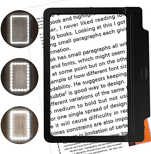 2 pacote 4x preto e lupa de slive com 36 luzes LED ajustáveis ​​fornecem área de visualização de página