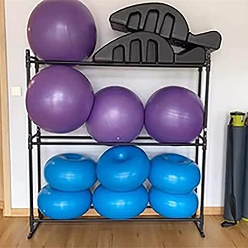 Yllffll Yoga Ball Storage Organizador, 2/3 Camadas Metal Floor Standing Bolas de ioga Stand, para academia em