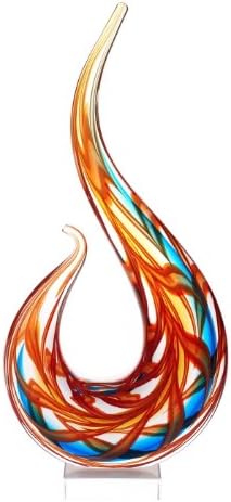 Luxury Lane Blown Flame Sommerse Art Glass Sculpture 16 polegadas de altura decoração de mesa central