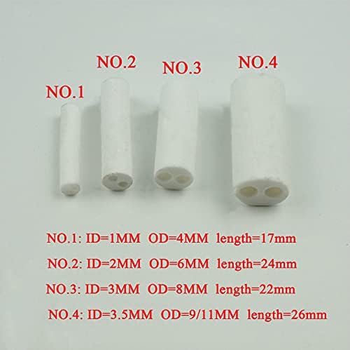 10 PCs 1/2/3/3,5 mm Tubo de isolamento de cerâmica DI DI Tubo de isolante de porcelana Twin Bore para