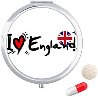 I Love England Word Flag Word Love Ilustração Caso da pílula Pocket Medicine Storage Dispensador de recipiente