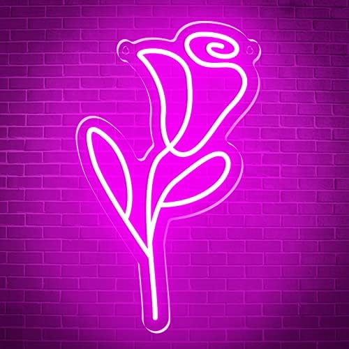 Rose Neon Sign, placas de neon personalizadas para decoração de parede, decorações de janelas