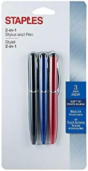 Staples 2618980 2-em-1 caneta e caneta 3 pacote preto/vermelho/azul
