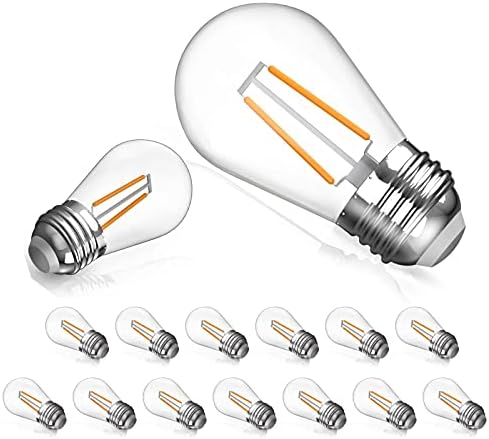 Bulbos LED de LED de 15 pacote de 15 pacote de pacote para luzes de cordas externas, lâmpada LED de 2