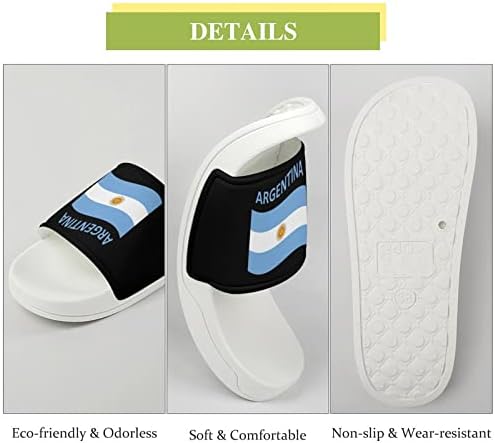 Flag de sandálias da Argentina House não deslizam os chinelos de dedo do pé para massagem banheira de spa de chuveiro