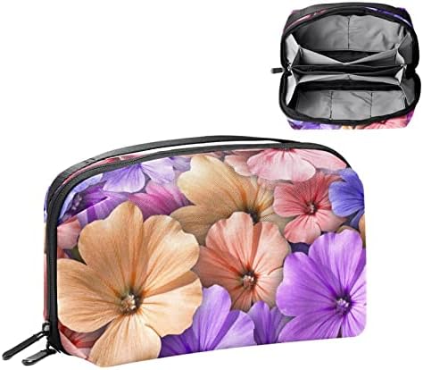Bolsa de maquiagem bolsa bolsa de bolsa cosmética com zíper e meninas coloridas florânio flor