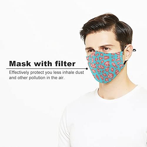 Ztpic 3 PCs Cheetah Face Máscara, Proteção Ajustável Proteção Anti -pó Capa de boca de bocal