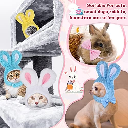 20 PCS Figurino da Páscoa Conjunto de orelhas de coelho para cães gatos 10 chapéu de coelho de coelho com