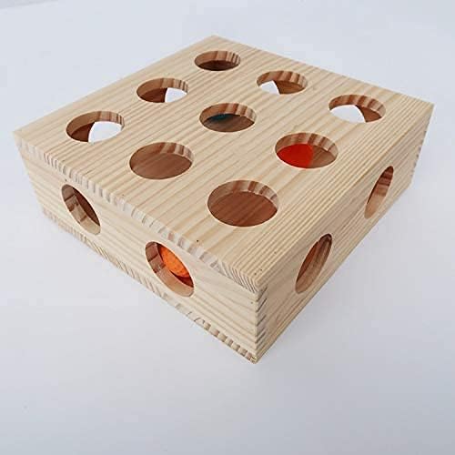 Interativo gato labirinto de brinquedos caixa de madeira Puzzle tratado scratcher peek brincar de