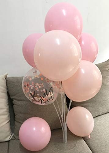 Balões rosa corado de 12 polegadas e balões de confete de ouro rosa para decorações de festa de aniversariante