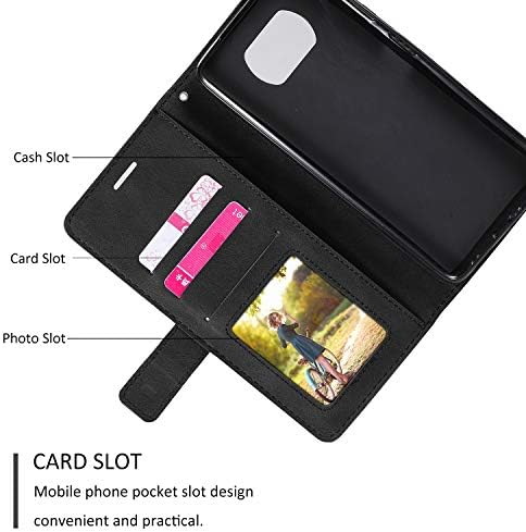 Caixa de carteira de couro para Xiaomi Poco X3 NFC, capa de fólio de flip de leahter premium PU com slots