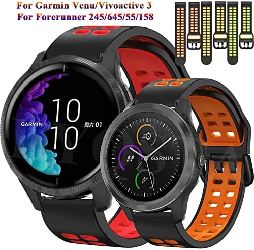 Czke Smart Watch Wrist Straps para Garmin Venu Vivoactive 3/Vivomove HR Silicone Watchband Forerunner 245/645/158