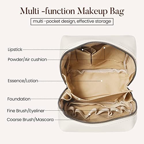 Motzu Small Makeup Bag PU Couro Quadrado Bolsas Cosméticas Viagem Make Up Bolsa Portátil Portátil Bolsa de