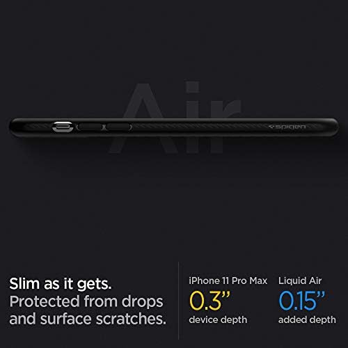 Armadura de ar líquido de Spigen projetada para iPhone 11 Pro Max Case - Matte Black