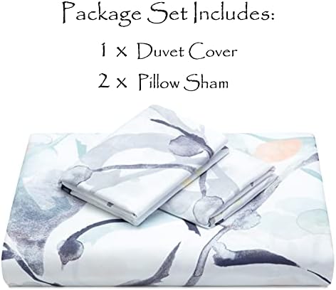 Conjunto de capa de edredão floral de aquarela de Chanasya - capa de edredon e 2 shams de travesseiros - conjunto