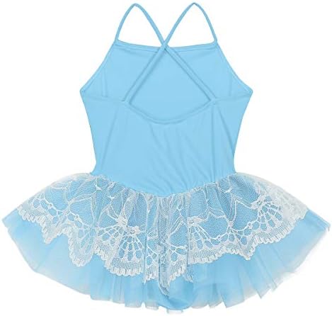 Zdhoor Kids Girls Spaghetti Straps Dança do balé Tutu Dress Camisole Dancewear ginástica collant