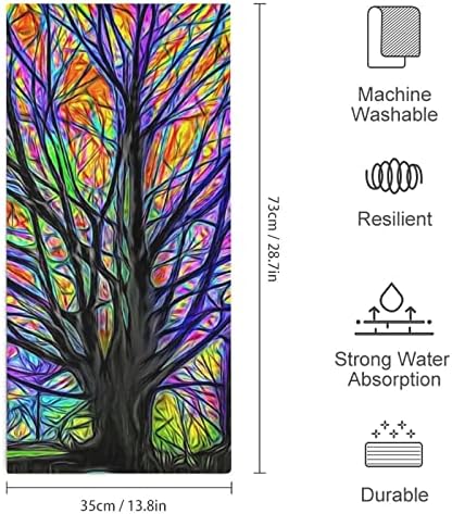 Arte Magic Tree colorida Microfiber Hand Toalhas Super absorventes toalhas rápidas pano seco seco