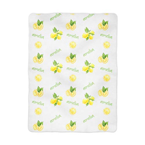 Cobertor de bebê personalizado personalizado bebê swaddle personalizado manta de bebê limão manta de