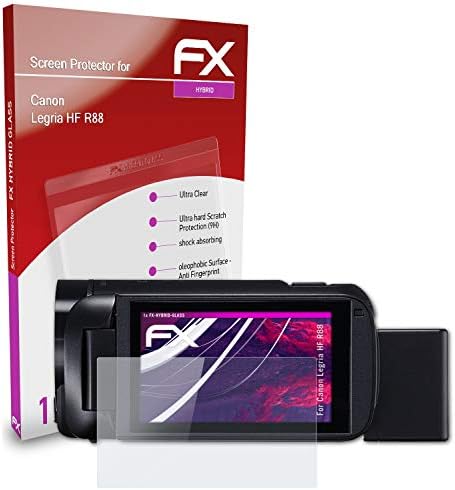 Atfolix Plastic Glass Protective Film Compatível com Canon Legria HF R88 Protetor de vidro, 9H