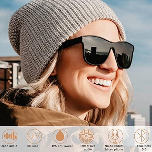 Óculos de sol Bluetooth, óculos de sol de óculos inteligentes para homens para homens, mulheres de áudio, óculos