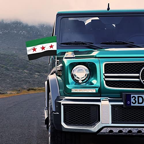 Bandeira da bandeira síria Bandeira de carro de 12 x 18 polegadas bandeira da janela de carro de dupla face