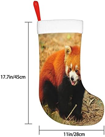 Meias de Natal Aunstern Animal Red Panda Lareira de Duas Lados