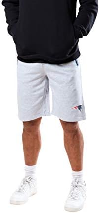 Ultra Game NFL Mens Active Lounge Shorts com bolsos com zíper