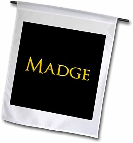 3drose Madge Mainstream Girl Baby Nome nos EUA. Amarelo em Amuleto Preto - Bandeiras