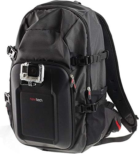 Backpack da câmera de ação da Navitech e kit de combinação de acessórios 8 em 1 com cinta de tórax