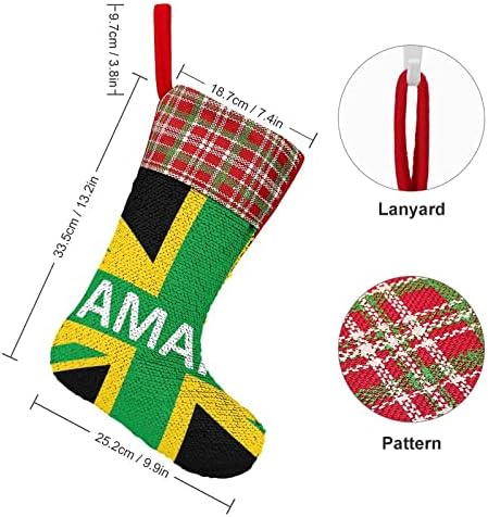 Jamaican Kingdom Flag de lantejoulas estocagem de Natal brilhante decoração de ornamentos pendurados