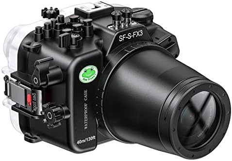 Sapos marinhos subaquáticos Caixa de câmera compatível com Sony FX3 90mm FL18150 IPX8 40M/130 pés de profundidade