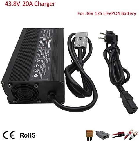 900W 36V 20A LIFEPO4 Bateria Fast Charger 12S 43,8V 36 volts 30a 40a Ebike Golf Cart Sightseeing Car
