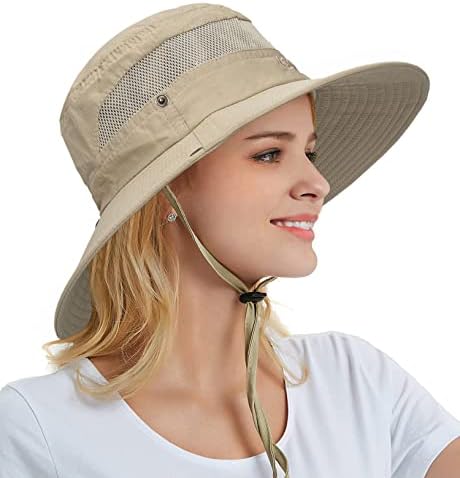 Chapéu de sol para homens/mulheres, chapéu de pesca de proteção UV larga de UV, mensagens de safári