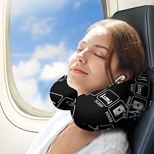 Comer sono poker viajar travesseiro pescoço de memória de espuma de espuma de vôo para o apoio de cabeça