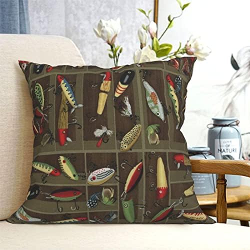 Travesseiro de estilo de atração de pesca Aseelo, estojo de almofada quadrada macia para sofá de sofá