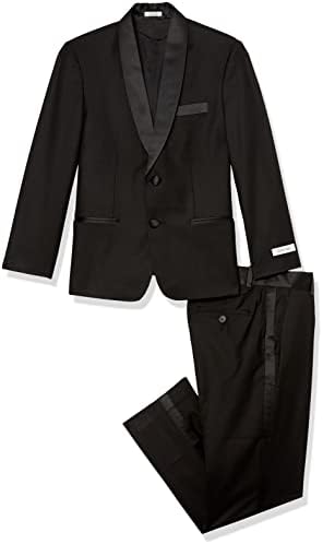Conjunto formal de terno formal de 2 peças de Calvin Klein Boys, inclui jaqueta e vestido, detalhes de acabamento