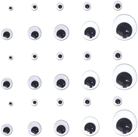 Wakauto Decor redonda de plástico preto os olhos do Google Wiggle com Auto-adesivo para DIY Decoração