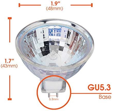 MR16 Halogênio GU5.3 bi-pinos Base Spotlight Bulb, 35W, 500 lúmens, 12V, 2700k Soft White, Dimmable,