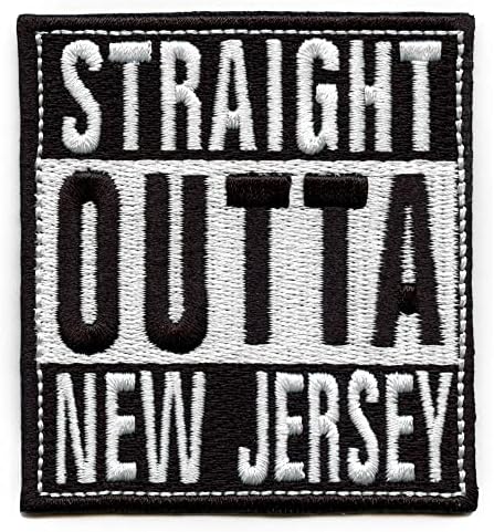 Straight Outta New Jersey Patch bordou ferro bordado