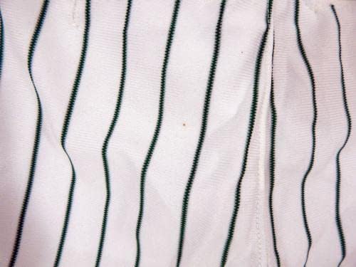 1992 New York Mets Bret Saberchagen 18 Game usou calças brancas St. Patrick's 35 1 - Game usado MLB calças