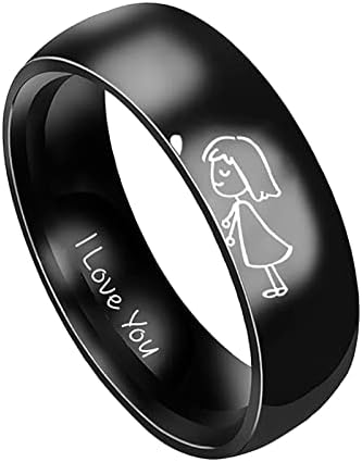 Boho Rings for Women Simple Titanium Steel Anel de anel de anel feminino de desenho animado de joias