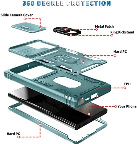 Caso Daweixau para Galaxy S23 Ultra, lente de proteção contra choque protetor de lentes de proteção resistente