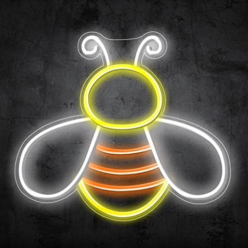 Hevmeveni Bee Neon sinal de neon do apicultor Decorações de parede de abelhas de parede de abelhão neon