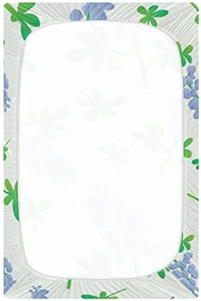 Lençóis de berço de Bluebonnet Flower Pattern para meninos pacote de meninas n lençol suave Mini lençóis